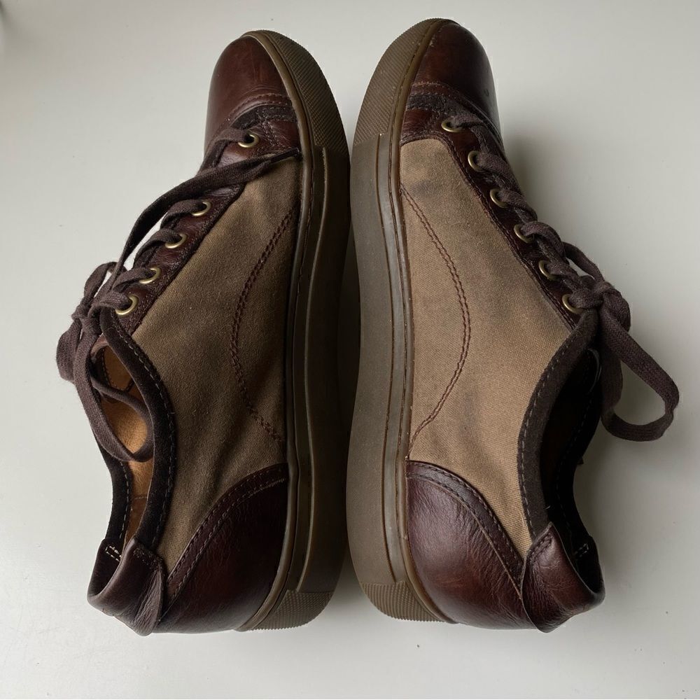 Frye Justin Low lace up sneaker leather canvas size 9 - Picture 6 of 12